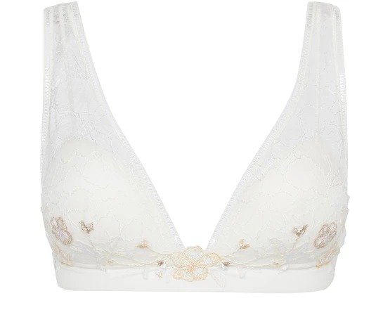 Triangle Bra In Lycra With Leavers Lace