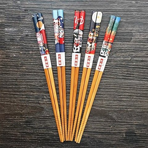 日式尖头木筷 5双