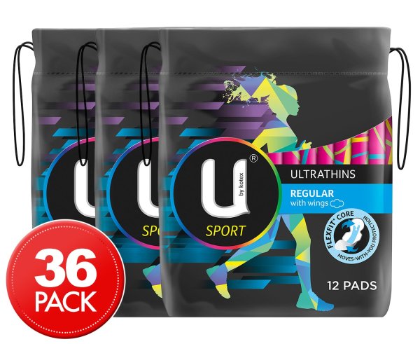 3 x U By Kotex 超薄护垫运动 12pk