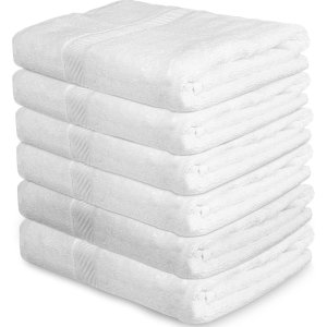Utopia Towels 纯棉健身、运动多用途浴巾，6个装