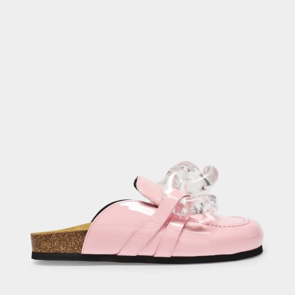 粉色透明链条拖鞋