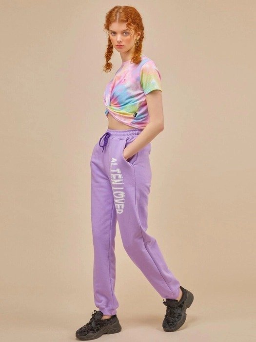 紫色休闲运动裤