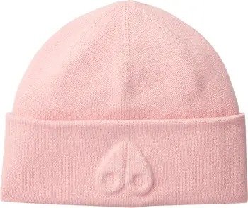 粉色logo针织帽