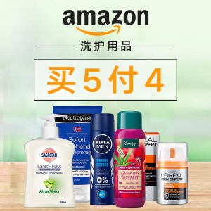 Amazon 个人洗护用品买5付4 收男女洗护、美妆、清洁用品