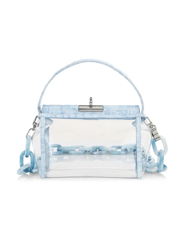 水蓝色透明手提包