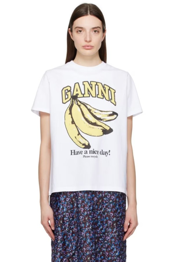 香蕉图案T恤