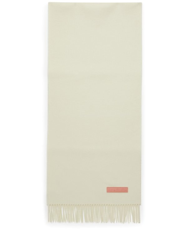 奶油白logo围巾