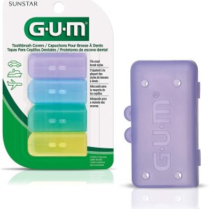 GUM 抗菌牙刷头保护盒4件套  牙医推荐