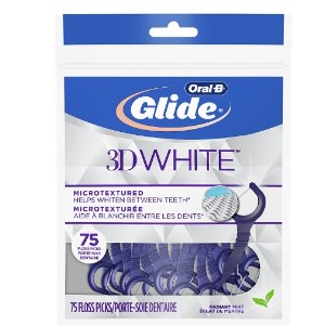 Oral B Glide 3D美白亮采薄荷牙线75支 口腔健康不伤牙龈