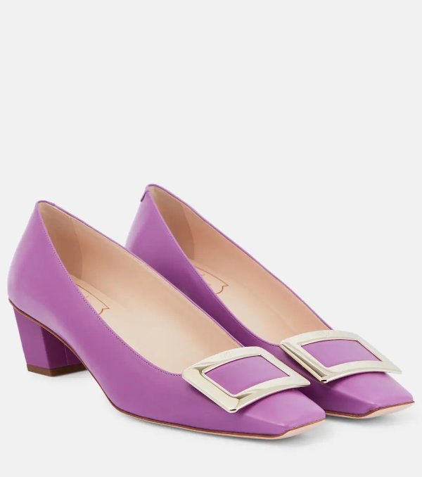 Belle Vivier 紫色猫跟鞋