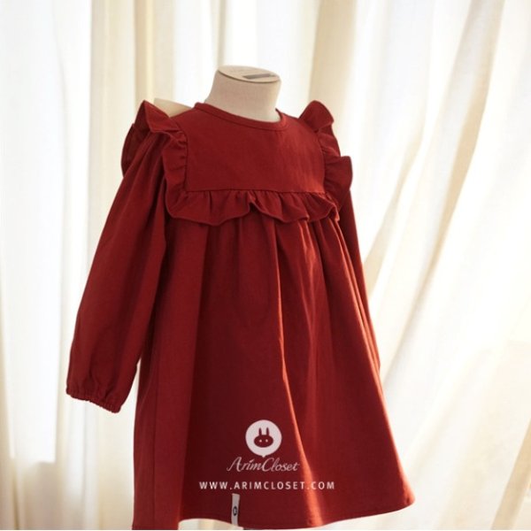 ARIM CLOSET 0-4岁红色女宝蝴蝶结裙子 3-12个月