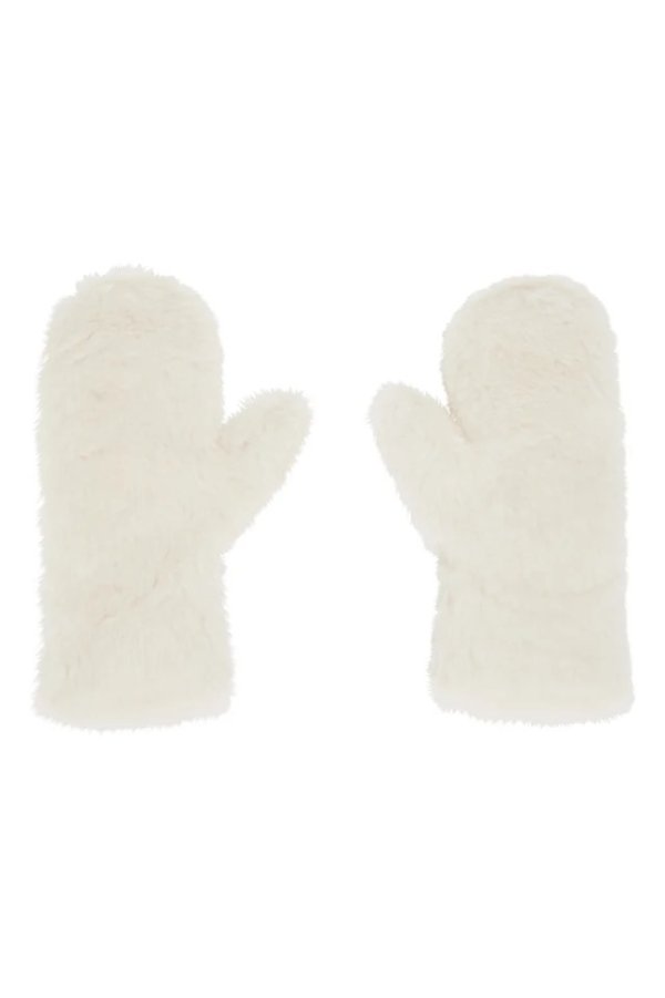 White Detachable 毛绒手套