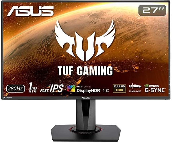 TUF Gaming VG279QM 27寸 Full HD HDR 280HZ 游戏显示器