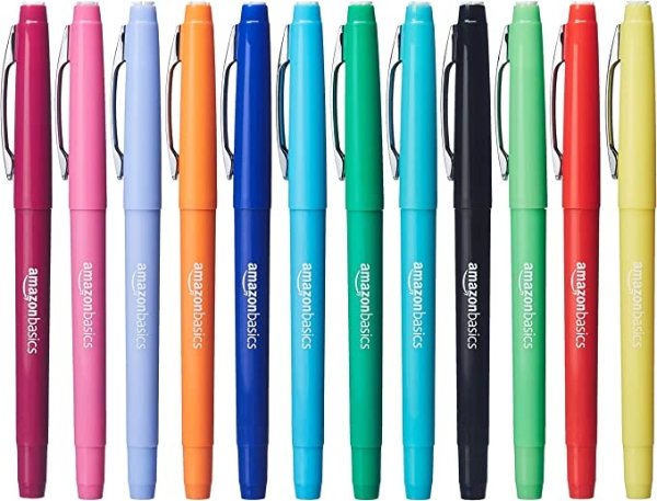 Amazon Basics 12色彩色水笔