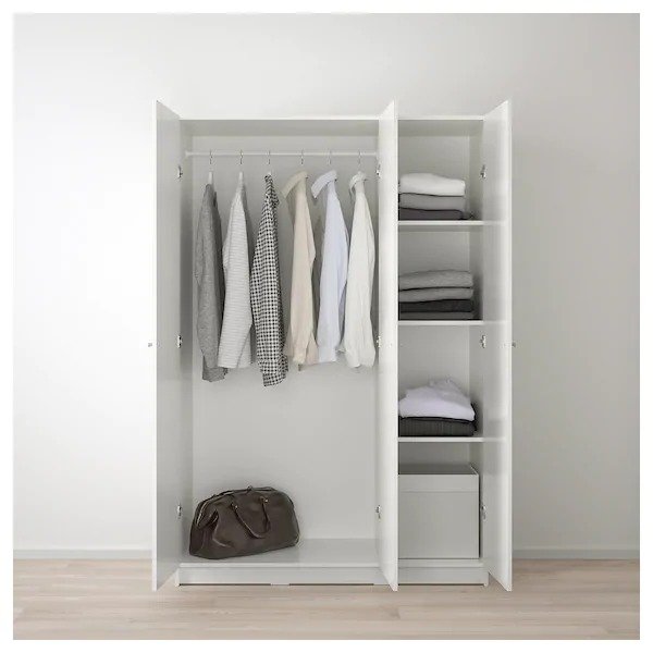 BYGSTAD Wardrobe, white, 47 1/4x71 1/4 " (120x181 cm)