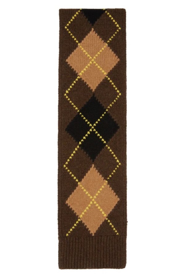 Brown Intarsia 格纹围巾