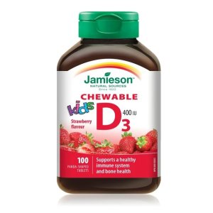 有助于骨骼和牙齿的发育儿童D3草莓味咀嚼片 100粒