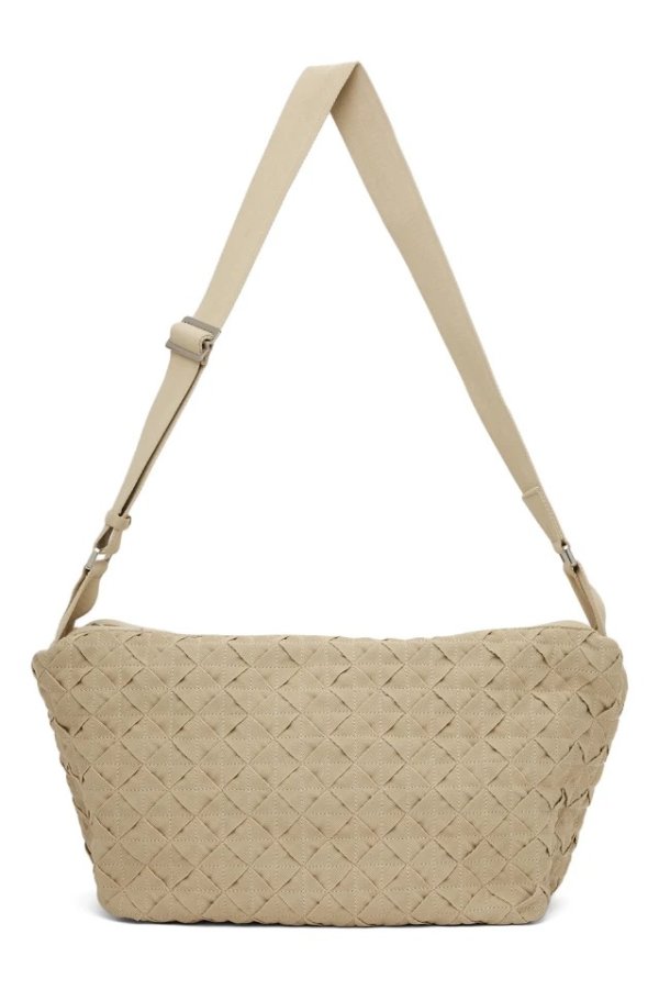 Beige Webbing Intrecciato邮差包