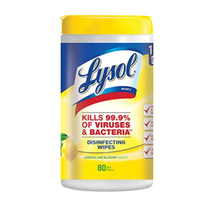 Lysol 消毒湿巾柠檬和青柠花香 80片