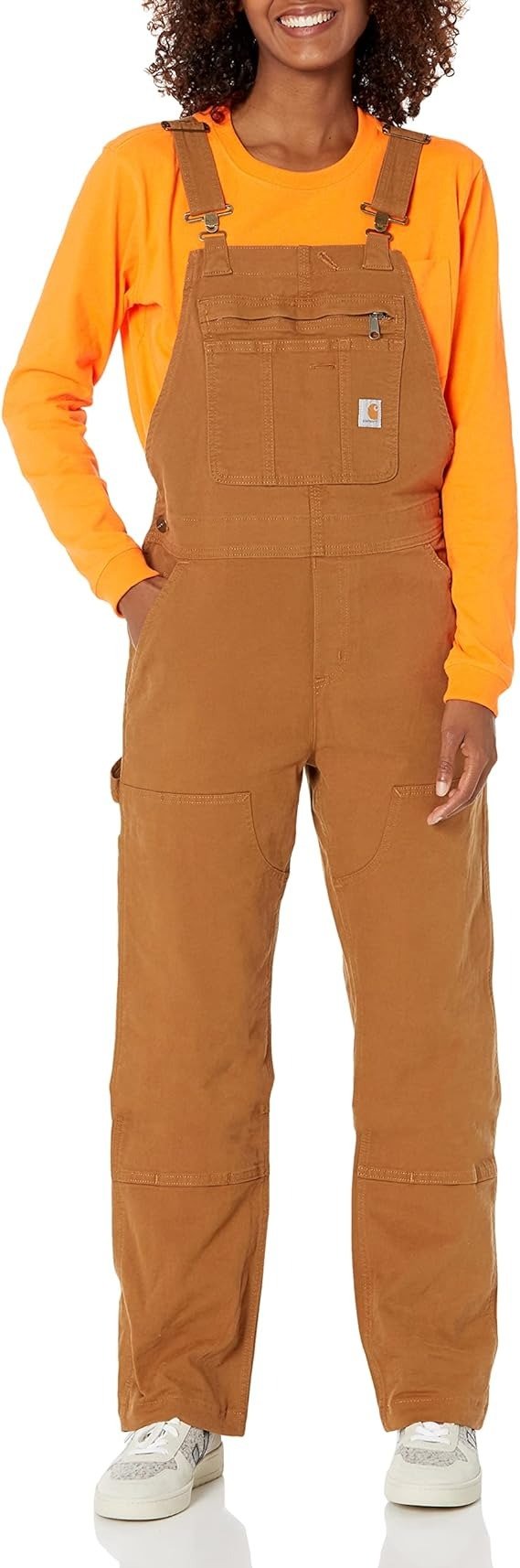 棕色背带裤