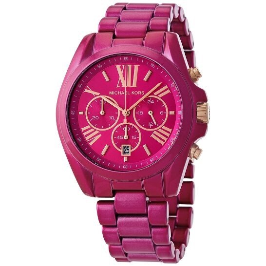 Bradshaw Chronograph Quartz Pink Dial Ladies Watch MK6719