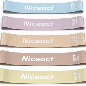 史低价：Niceact  健身弹力带5件 5种阻力选择 居家健身