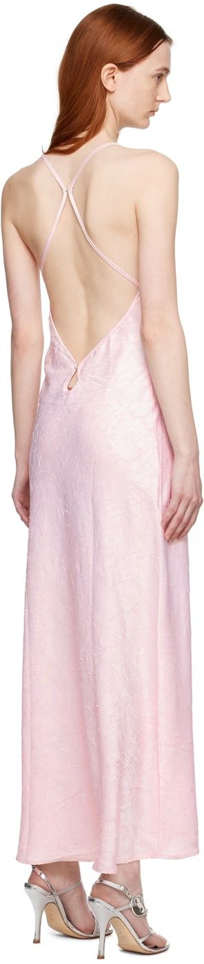 粉色吊带长裙