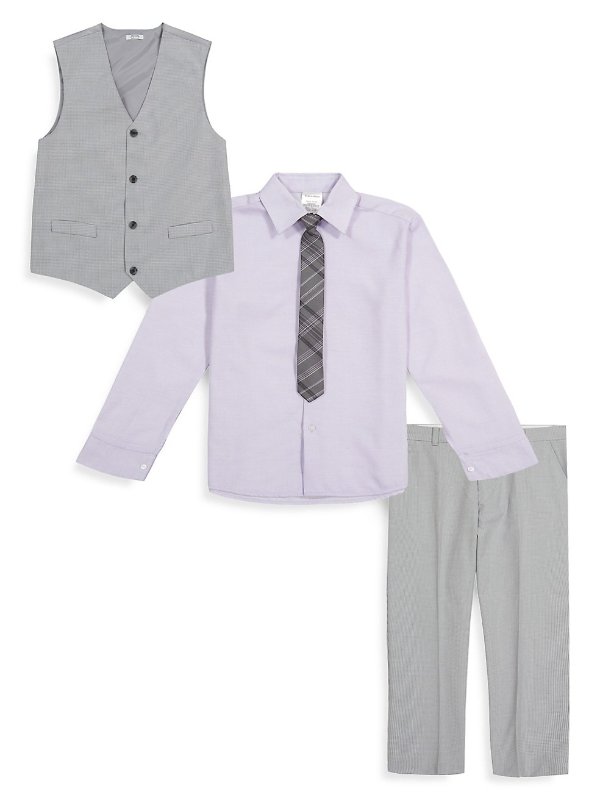 小童衬衫+背心+领带+西裤4件套