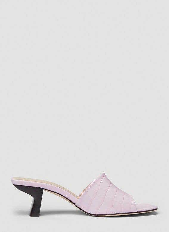 粉紫色鳄鱼纹凉鞋