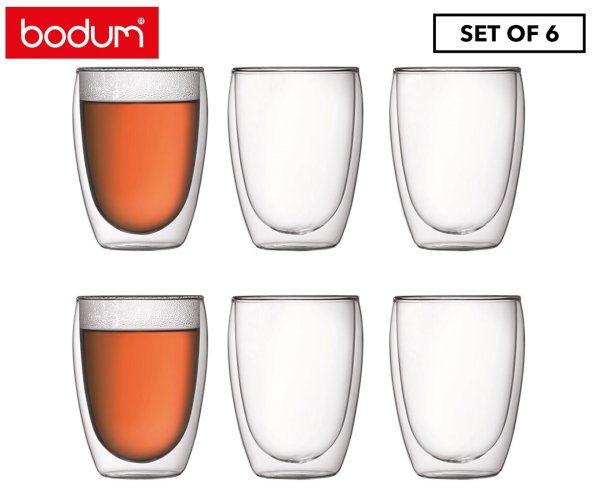 Set of 6 Bodum 350mL 双侧玻璃杯