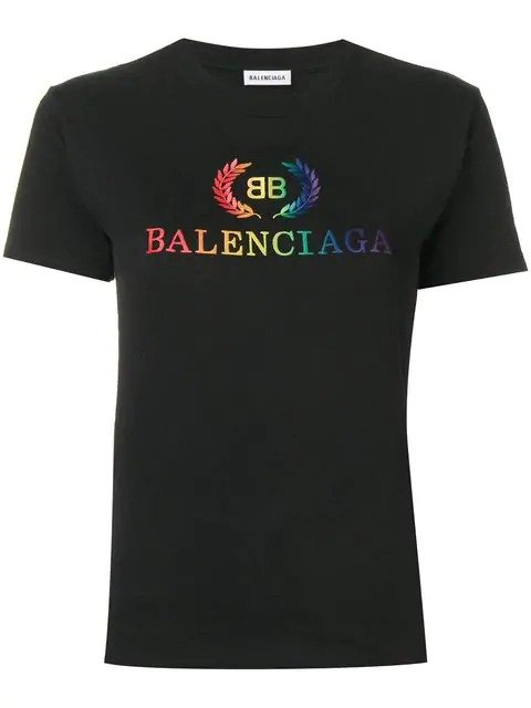 黑色彩虹logoT恤