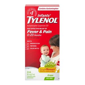 💥史低价💥：Tylenol 泰诺 婴儿退烧止痛滴剂24mL 葡萄味 0-23月宝宝适用
