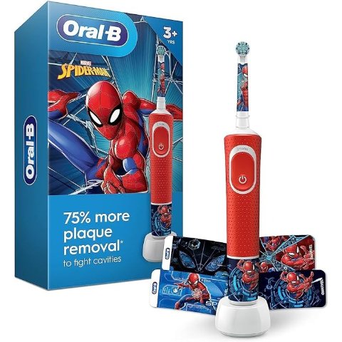 -B 儿童蜘蛛侠电动牙刷 附赠一个刷头 适合3+