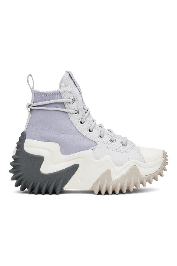 紫色 & 灰色 高帮运动鞋