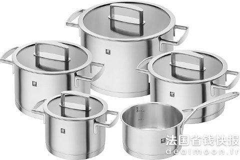 Zwilling不锈钢平底锅 5件套