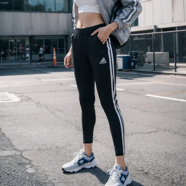 Adidas 女士黑色休闲紧身裤 M码 跑步,健身都可穿 实用百搭