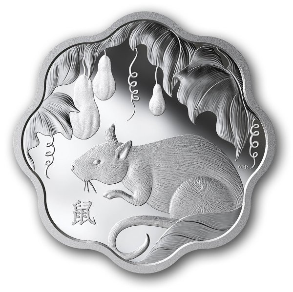 鼠年 纯银纪念币 $15面值荷币