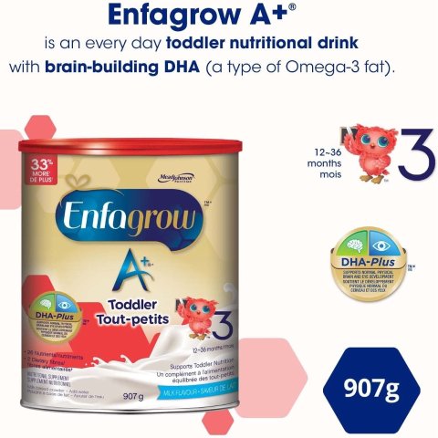 $33.22 (shoppers$41.99)Enfagrow A+ 3段宝宝奶粉907g 26种营养素升级 儿医推荐