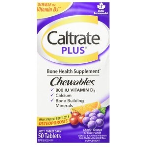 史低价：Caltrate 钙尔奇钙片/咀嚼片 含VD 50片 水果味
