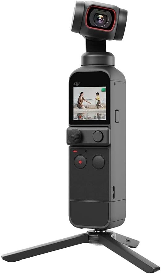 Pocket 2 便携摄像机 创作者套组：3轴万向稳定器，带 4K 摄像头，1/1.7" CMOS, 64MP