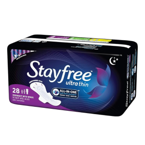 Stayfree 超薄带翼隔夜卫生巾、吸收水分防渗漏