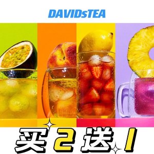 DAVIDsTEA 清爽果茶 桃子茶$5.93 有机草莓茶$6.59