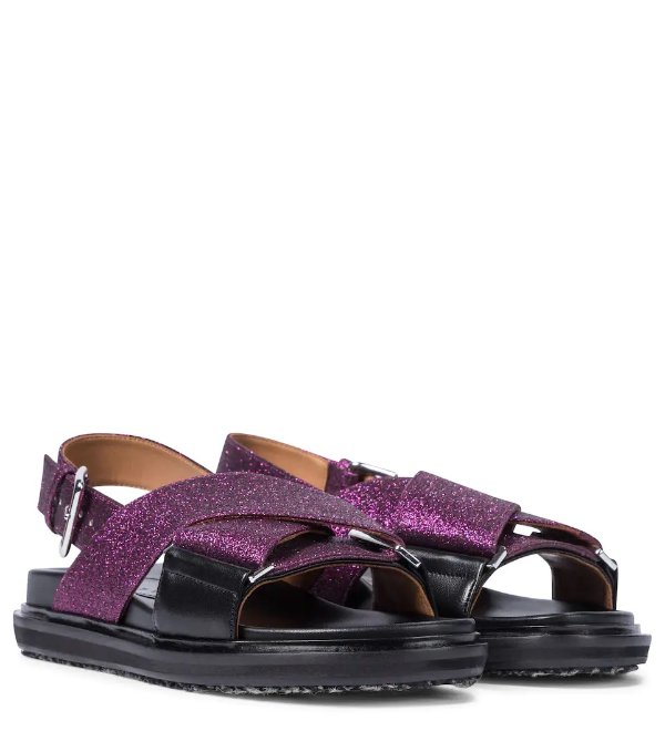闪紫凉鞋