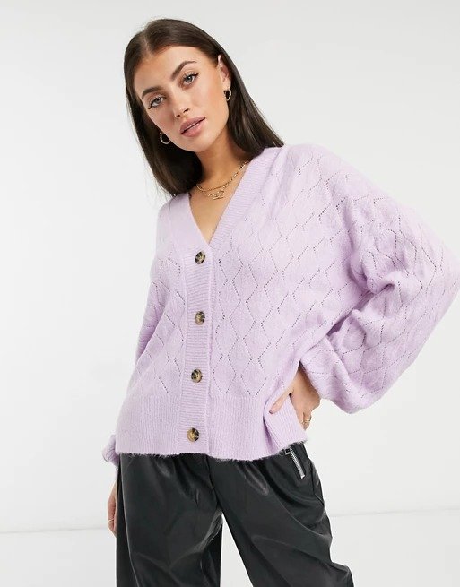 香芋紫针织衫
