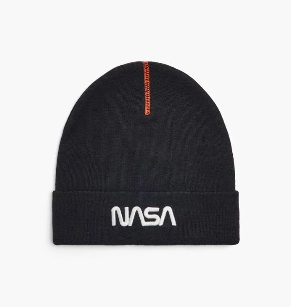 NASA 黑色毛线帽