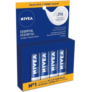 NIVEA 妮维雅 24小时长效滋润唇膏套装4支装x4.8克 含乳木果油