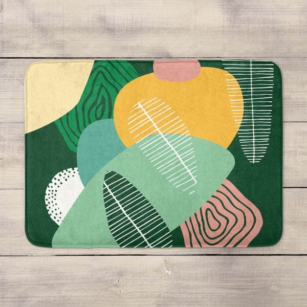 Abstract Leaves Bath Mat
