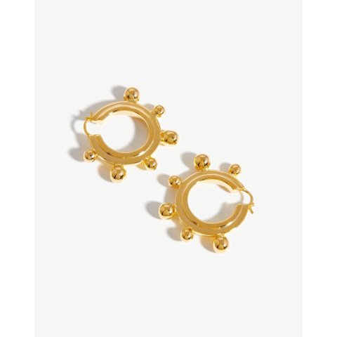 Hot Rox Multi Gemstone Medium Hoop Earrings 多宝石彩色环形
