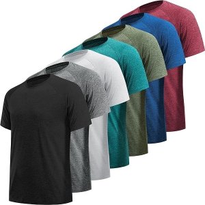 MLYENX 男士速干T恤 7件装 每件仅$7.5！ 运动健身一周穿搭