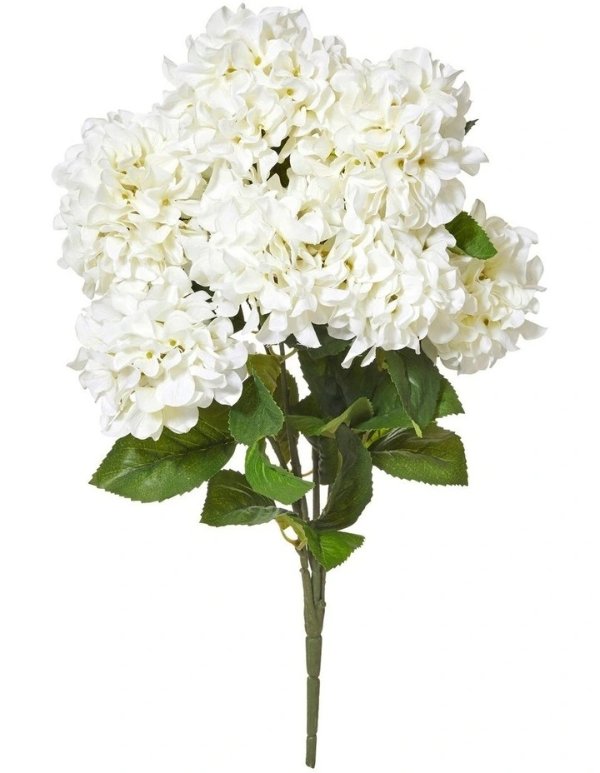 Hydrangea Bush 40x40x64cm Artificial Flower Stem White